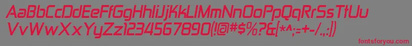 ZektonrgBolditalic Font – Red Fonts on Gray Background