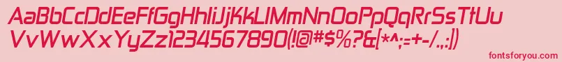 ZektonrgBolditalic Font – Red Fonts on Pink Background