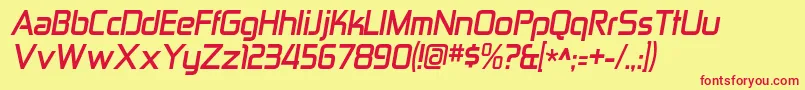 ZektonrgBolditalic Font – Red Fonts on Yellow Background