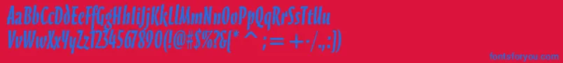 フォントScarboroughitcTtBold – 赤い背景に青い文字