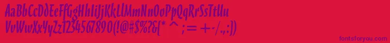 ScarboroughitcTtBold-Schriftart – Violette Schriften auf rotem Hintergrund