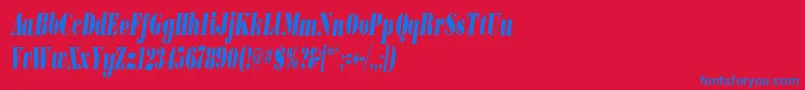 Fonte BodoniultraflfcondItalic – fontes azuis em um fundo vermelho