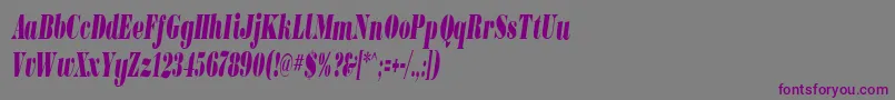 Шрифт BodoniultraflfcondItalic – фиолетовые шрифты на сером фоне