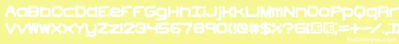 Vindicti Font – White Fonts on Yellow Background
