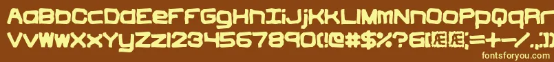 Vindicti-fontti – keltaiset fontit ruskealla taustalla