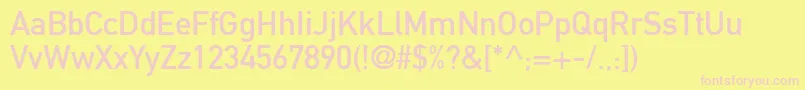 フォントDin1451MittelschriftLt – ピンクのフォント、黄色の背景
