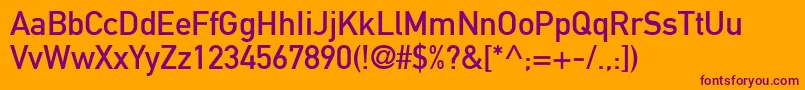 Шрифт Din1451MittelschriftLt – фиолетовые шрифты на оранжевом фоне