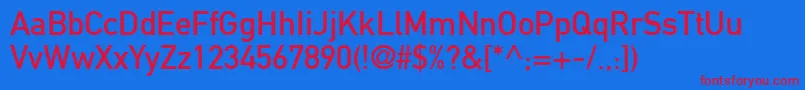 Fonte Din1451MittelschriftLt – fontes vermelhas em um fundo azul