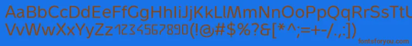 MetrondigitaPro Font – Brown Fonts on Blue Background
