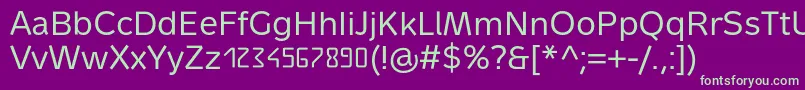 MetrondigitaPro-fontti – vihreät fontit violetilla taustalla