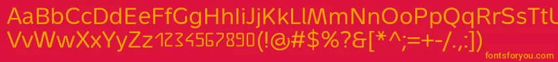 MetrondigitaPro Font – Orange Fonts on Red Background