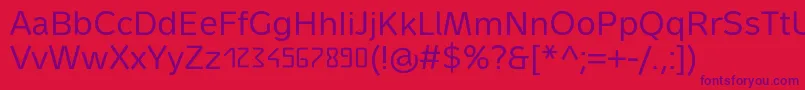 Czcionka MetrondigitaPro – fioletowe czcionki na czerwonym tle