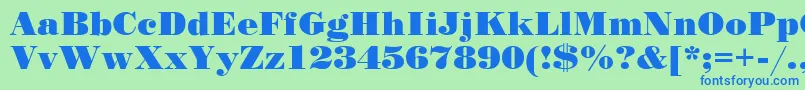Stand12-fontti – siniset fontit vihreällä taustalla