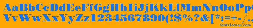 Stand12 Font – Blue Fonts on Orange Background