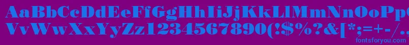 フォントStand12 – 紫色の背景に青い文字