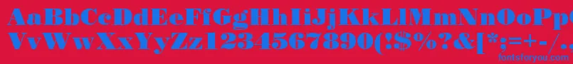 Stand12 Font – Blue Fonts on Red Background