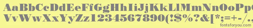 フォントStand12 – 黄色の背景に灰色の文字