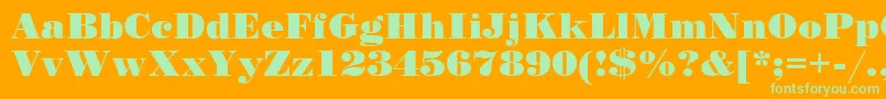 Stand12 Font – Green Fonts on Orange Background