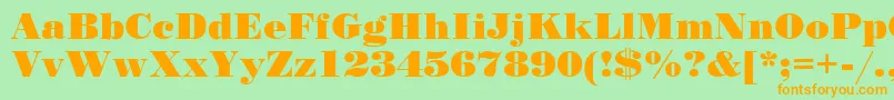Stand12 Font – Orange Fonts on Green Background