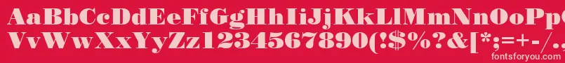 Stand12 Font – Pink Fonts on Red Background