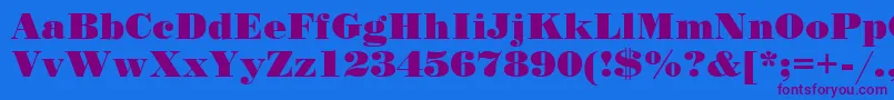 Stand12 Font – Purple Fonts on Blue Background