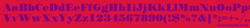 Stand12 Font – Purple Fonts on Red Background