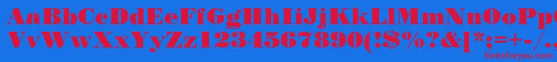 Stand12 Font – Red Fonts on Blue Background