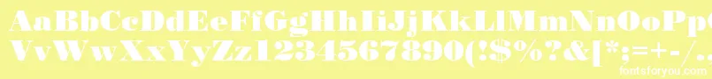 Stand12-fontti – valkoiset fontit keltaisella taustalla
