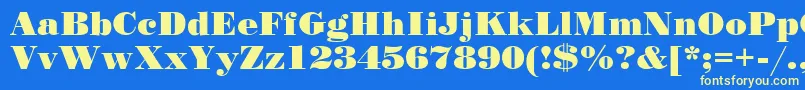 Stand12 Font – Yellow Fonts on Blue Background