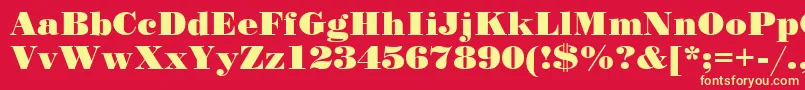 Stand12-Schriftart – Gelbe Schriften auf rotem Hintergrund