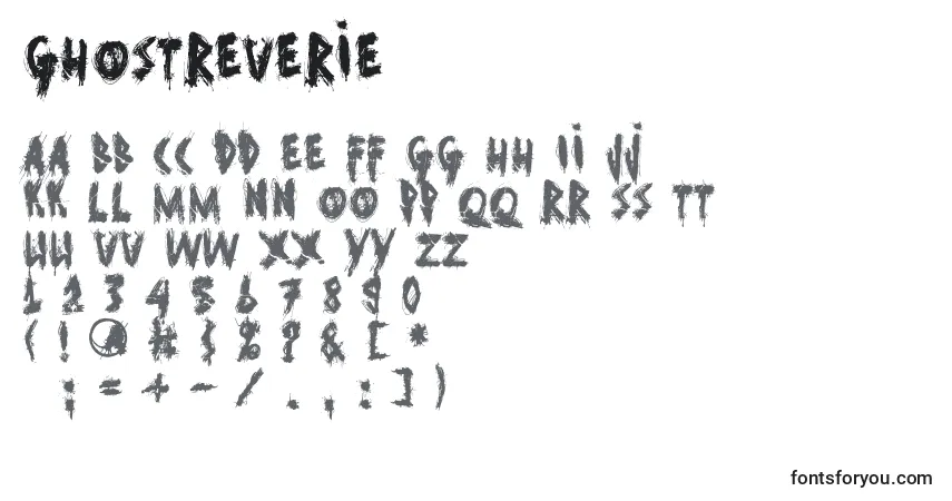 Шрифт GhostReverie – алфавит, цифры, специальные символы