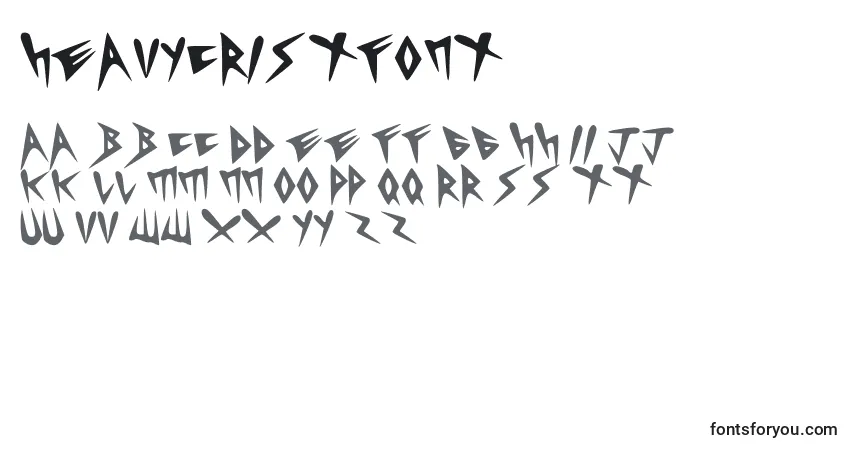 Schriftart HeavycristFont – Alphabet, Zahlen, spezielle Symbole