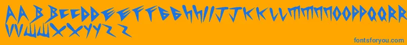 HeavycristFont Font – Blue Fonts on Orange Background