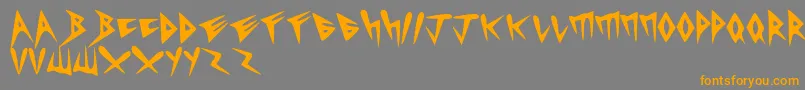 HeavycristFont-Schriftart – Orangefarbene Schriften auf grauem Hintergrund