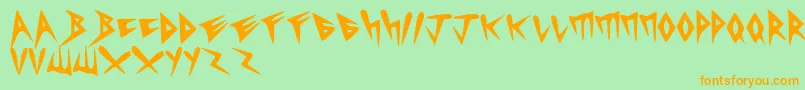 HeavycristFont Font – Orange Fonts on Green Background