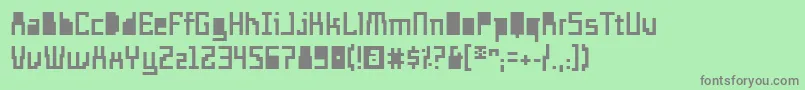 フォントTemploe – 緑の背景に灰色の文字