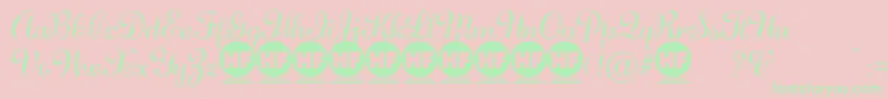 DiamondDustPersonalUseOnly Font – Green Fonts on Pink Background