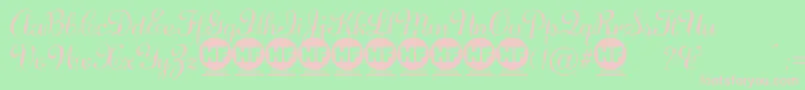 DiamondDustPersonalUseOnly Font – Pink Fonts on Green Background