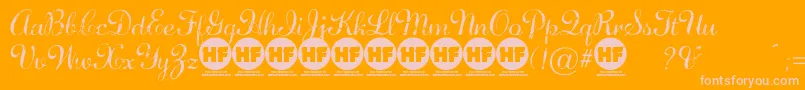 DiamondDustPersonalUseOnly Font – Pink Fonts on Orange Background