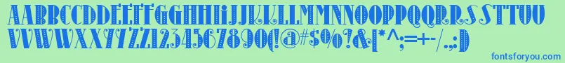 Disco60S Font – Blue Fonts on Green Background