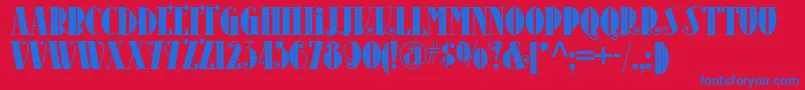 Disco60S Font – Blue Fonts on Red Background