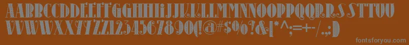 Disco60S-fontti – harmaat kirjasimet ruskealla taustalla