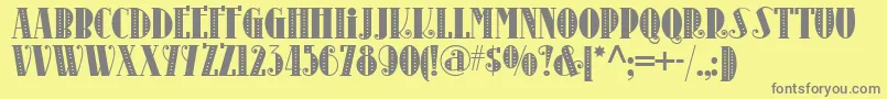 Disco60S Font – Gray Fonts on Yellow Background