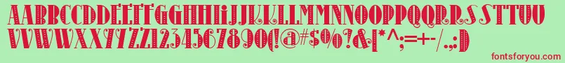 Disco60S Font – Red Fonts on Green Background