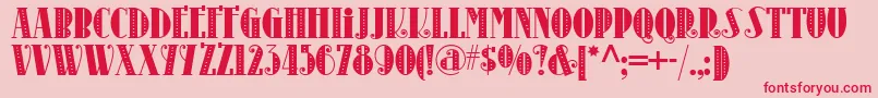 Disco60S-Schriftart – Rote Schriften auf rosa Hintergrund