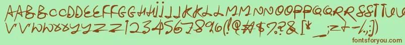 Stroketastic-Schriftart – Braune Schriften auf grünem Hintergrund