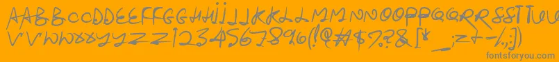 Stroketastic-fontti – harmaat kirjasimet oranssilla taustalla