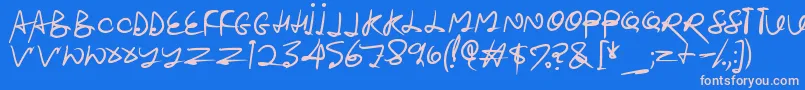 Stroketastic Font – Pink Fonts on Blue Background