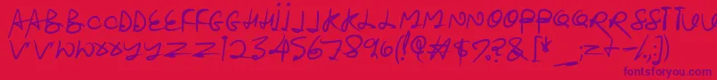 Stroketastic Font – Purple Fonts on Red Background