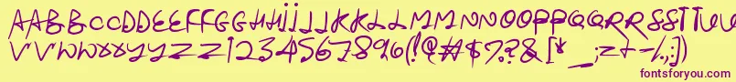 Stroketastic Font – Purple Fonts on Yellow Background